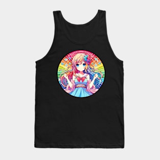 Pride month Anime girl rainbow Tank Top